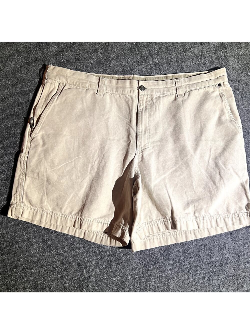 Columbia Mens Khaki Shorts 42 Beige Flat Front Casual Outdoor Hiking Cotton